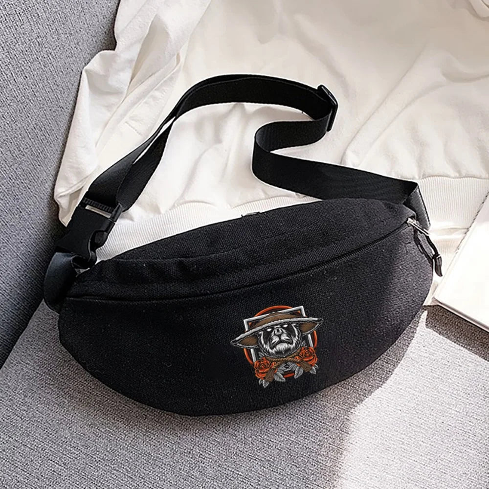Samurai Print Waist Bag for Men and Women