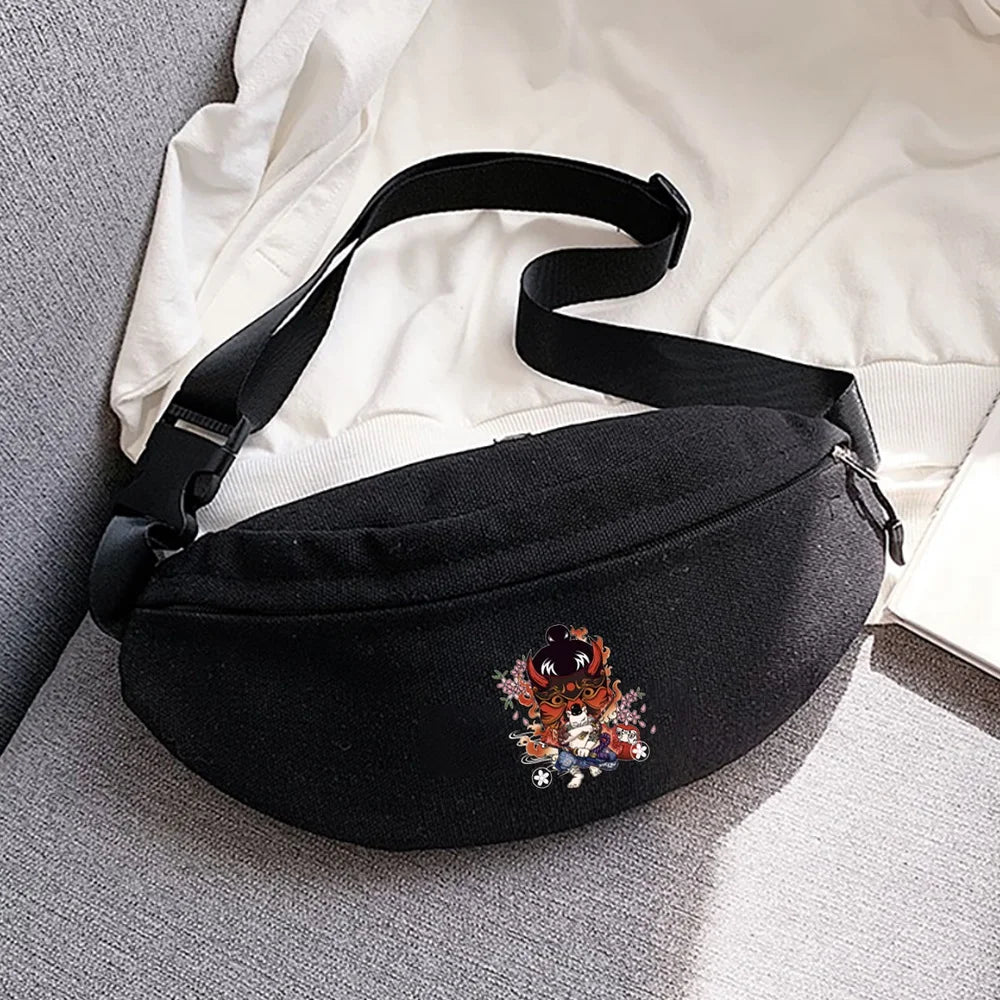 Samurai Print Waist Bag for Men and Women