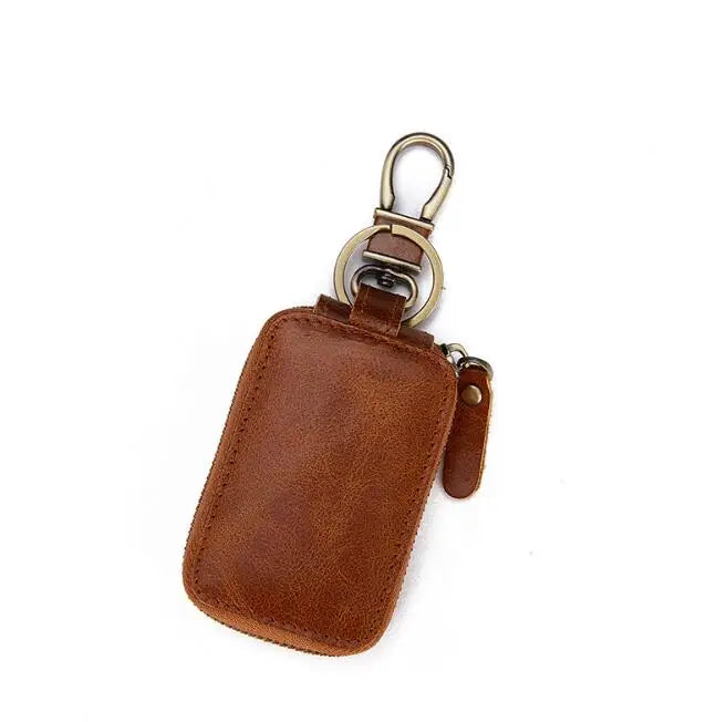 Men's Leather Car Key Bag Retro Style