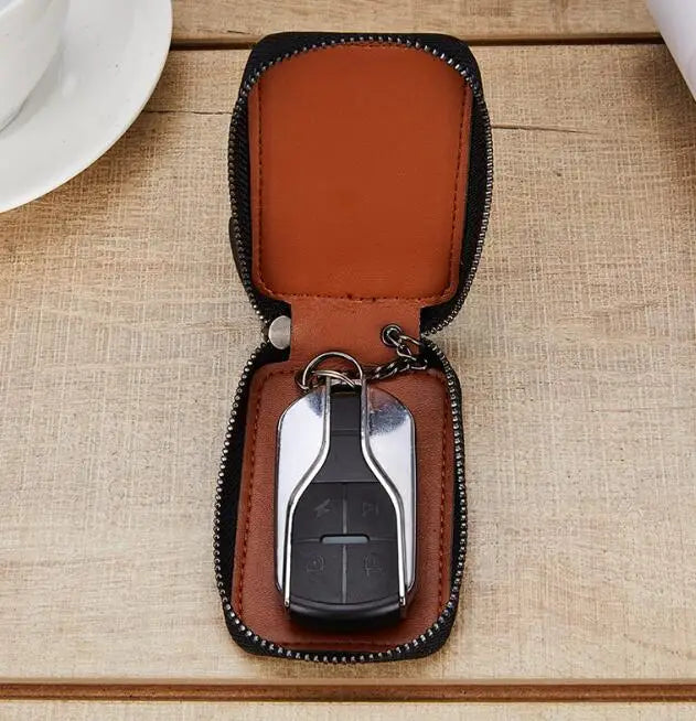 Men's Leather Car Key Bag Retro Style