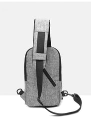 Men's Messenger Chest Bag USB Charging Earphone Plug