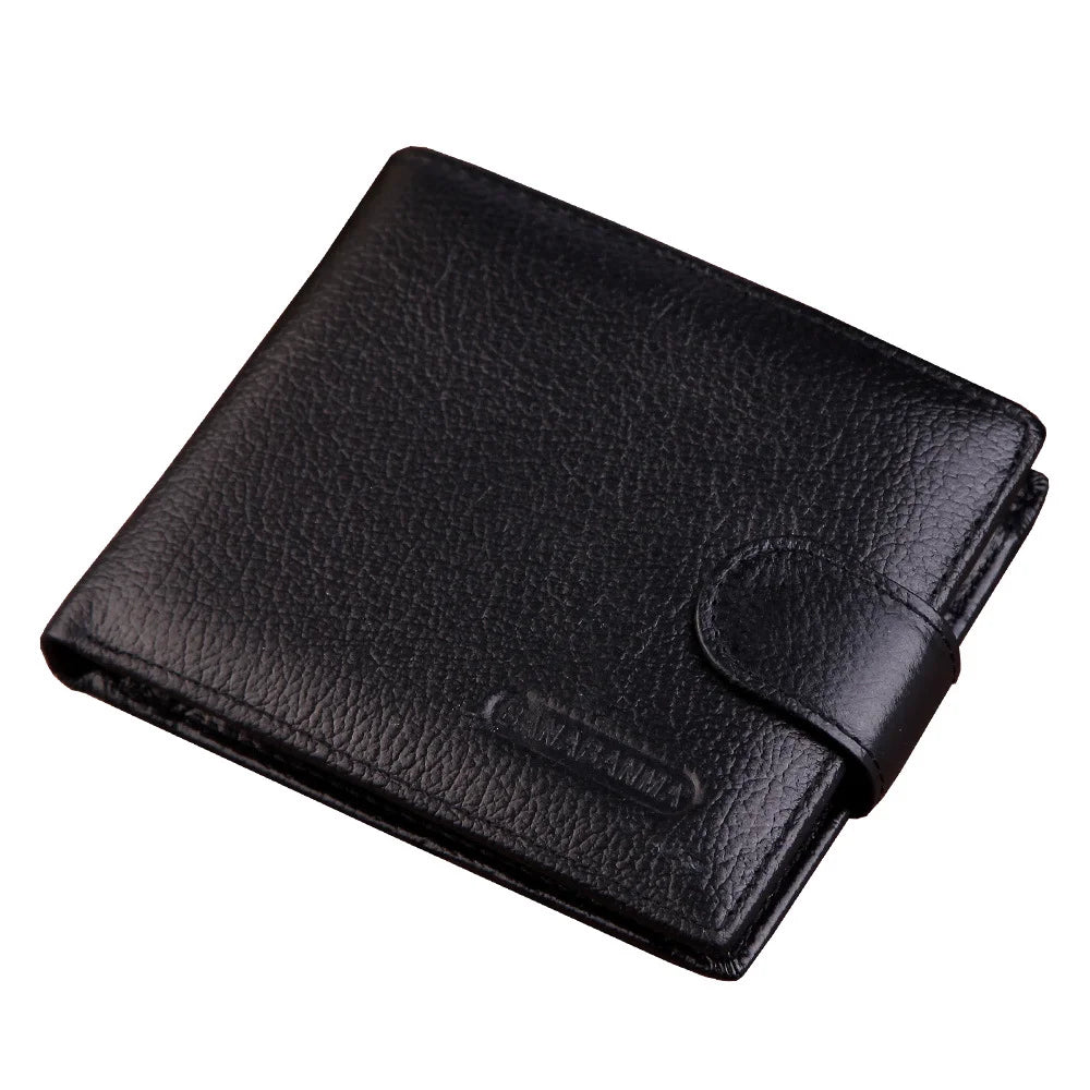 Men's Leather Short Hasp Wallet Purse
