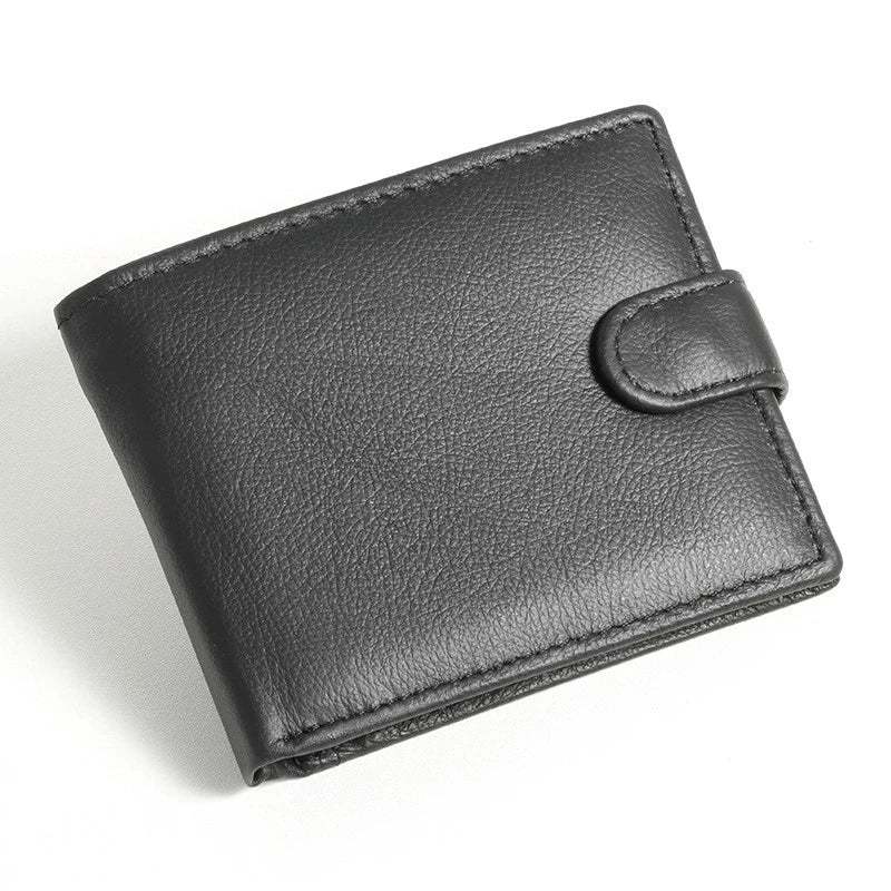 Men's Leather Short Hasp Wallet Purse