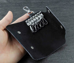 Men's Leather Wallet Key Rings Holder Chain Wallet Case