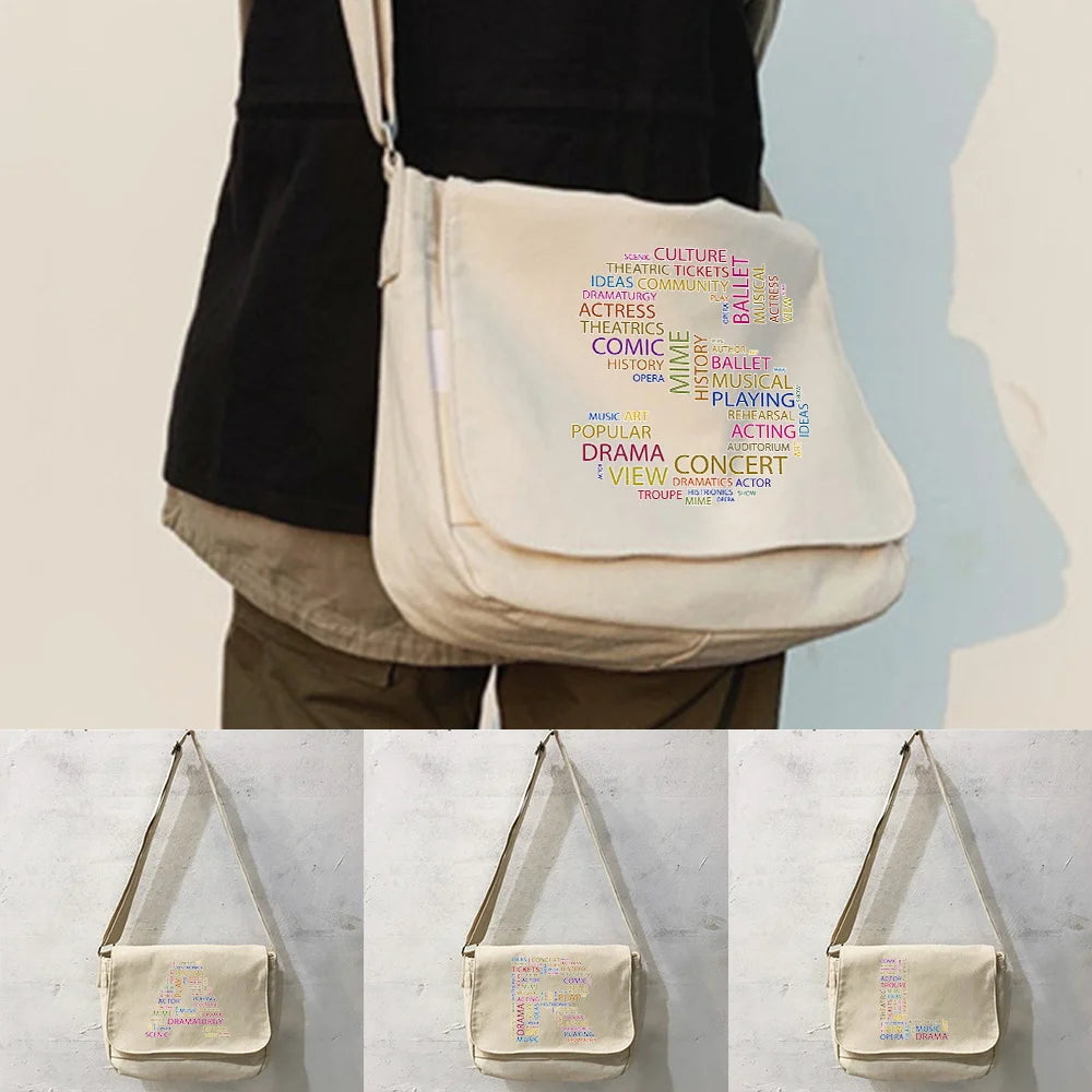 Japanese Style Messenger Bag Multi-function Text Pattern Bags