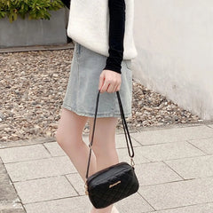 Embroidered Camera Crossbody Bag Chain Handbag