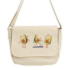 Japanese Avocado Pattern Messenger Bag Youth College Style