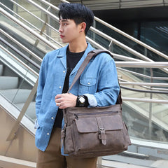 Men's PU Leather Messenger Bag Laptop Briefcase