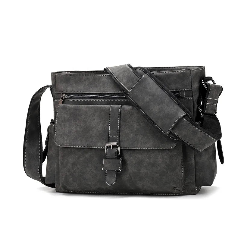 Men's PU Leather Messenger Bag Laptop Briefcase