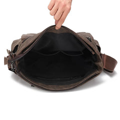 Men's PU Leather Messenger Bag Laptop Briefcase