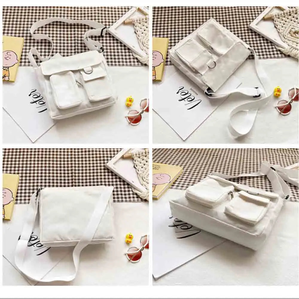 Rainbow Series Crossbody Bag Large Capacity Canvas Shoulder Bag