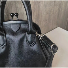 Pu Leather Messenger Bag for Women Small Handbag Vintage Clip Bag
