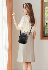 Soft Leather Shoulder Bag Multi-layer Large Capacity Phone Bag