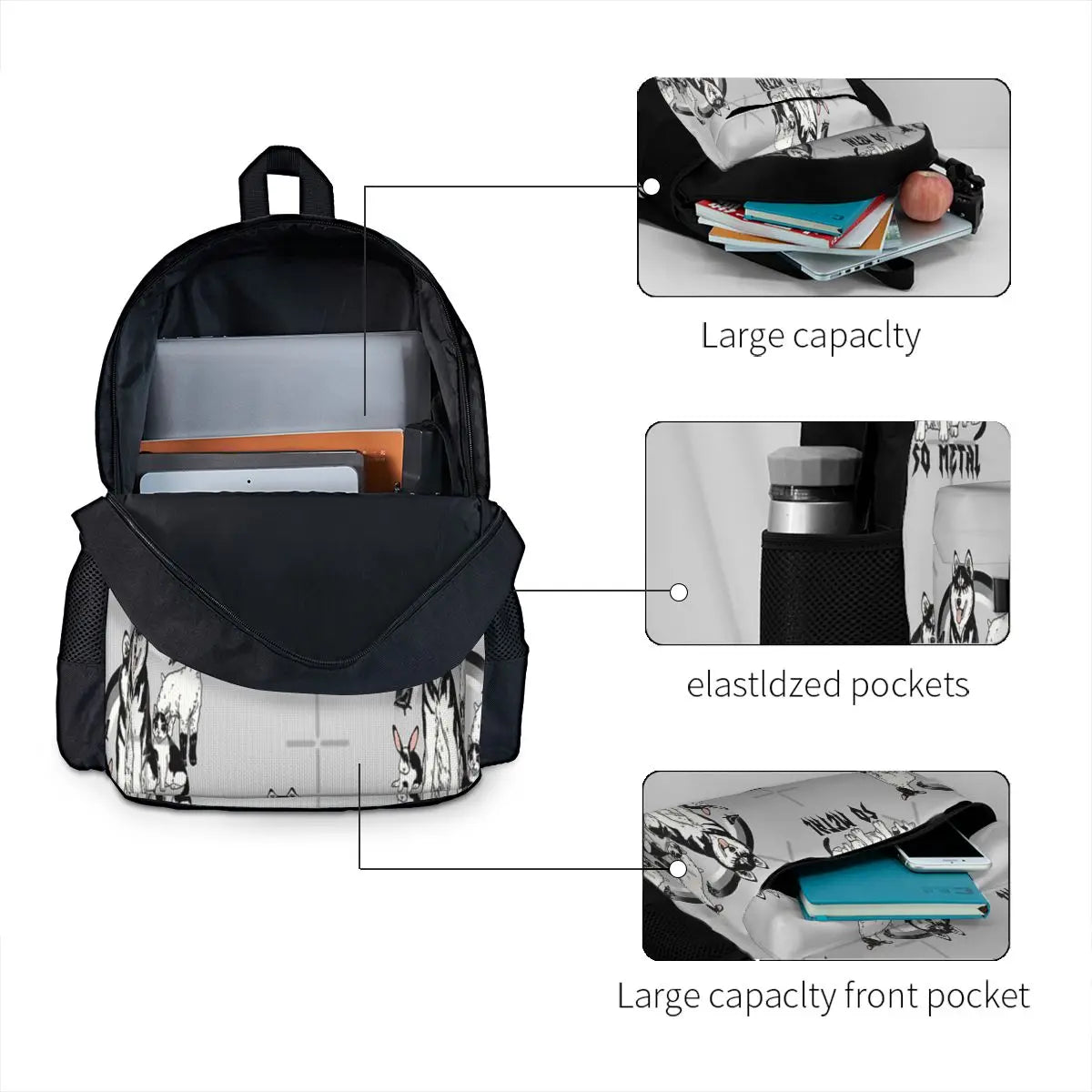 Metal Animals Backpacks Men's Backpacks Bags For Women Kids