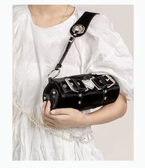 Vintage Metal Heart Cylinder Shoulder Bag for Women