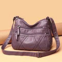 Elderly Mother Leather Shoulder Bag Large Capacity Handbag