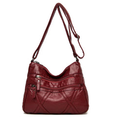 Elderly Mother Leather Shoulder Bag Large Capacity Handbag