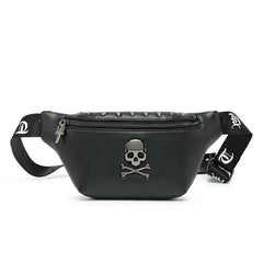 Mihaivin Rock Skull Unisex Belt Bag Rivet Chest Bag Waist Bag