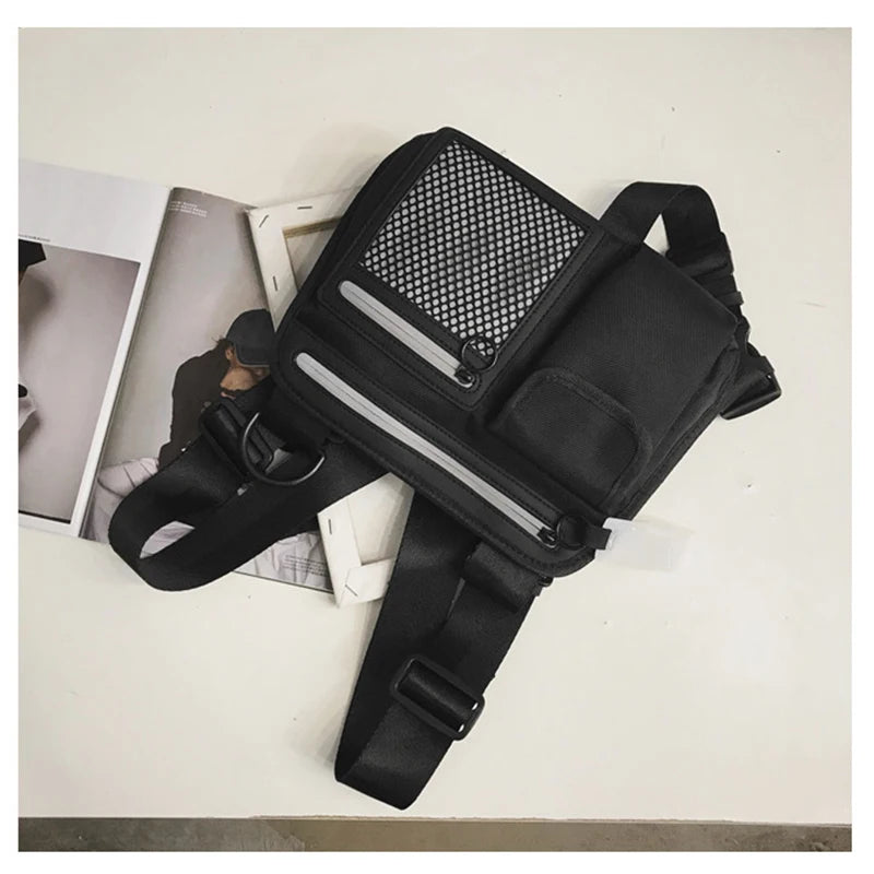 Reflective Chest Bag Waterproof Waist Bag Hip Hop Lightweight Tactical Wallet