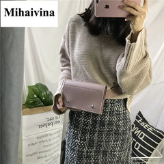 Leather Waist Pack Chain Shoulder Bags Hand Bag Women Chest Pack For iPhone X
