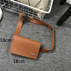 Leather Waist Pack Chain Shoulder Bags Hand Bag Women Chest Pack For iPhone X