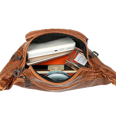 Women Chest Pack Fannybag PU Leather Shoulder Bags Rivet Crossbody Belt Bag