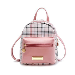 Plaid Mini Backpack Crossbody Bag for Teens - Stylish and Compact