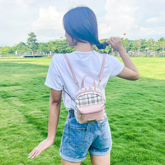 Plaid Mini Backpack Crossbody Bag for Teens - Stylish and Compact