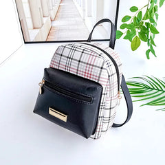 Plaid Mini Backpack Crossbody Bag for Teens - Stylish and Compact
