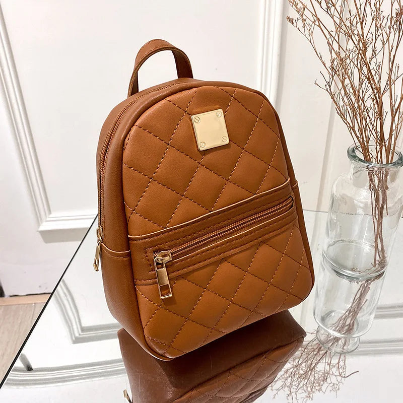Women's Mini Backpack Shoulder Bag Messenger PU Leather Crossbody