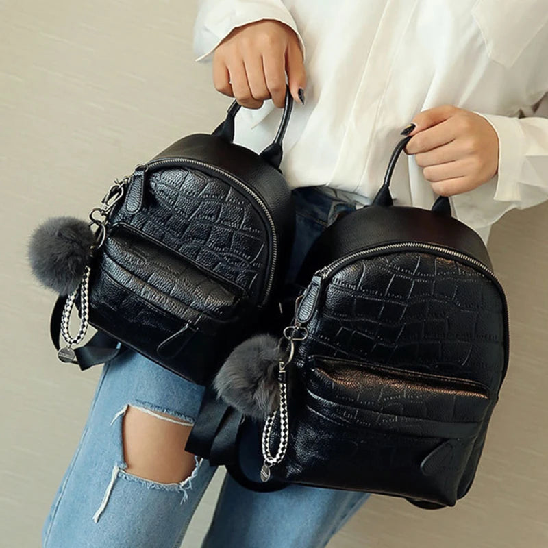 Mini Backpack Women PU Leather Small Backpack Female Back Pack
