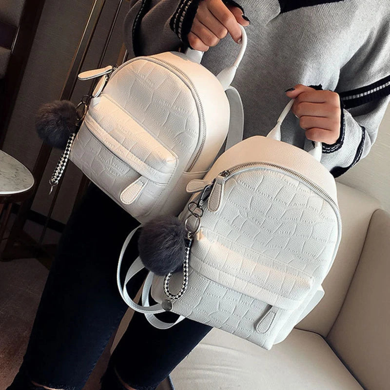 Mini Backpack Women PU Leather Small Backpack Female Back Pack