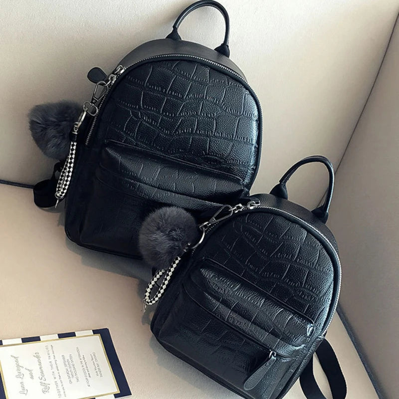 Women's Small PU Leather Mini Backpack