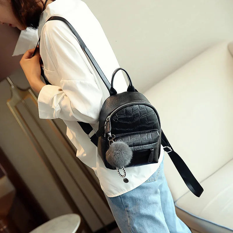Women Small Mini Backpack PU Leather Female Back Pack Bag