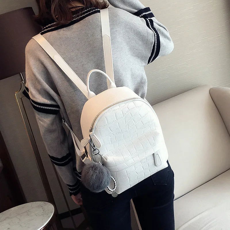 Women Small Mini Backpack PU Leather Female Back Pack Bag