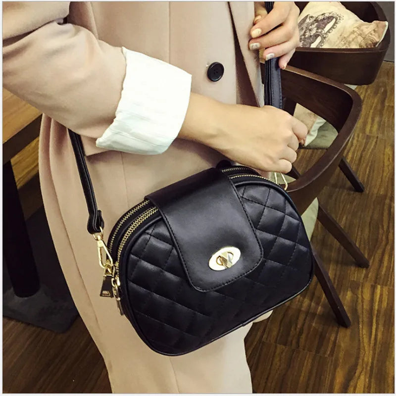 Mini Bag Oblique Span Hardware Lock Rhombic Package