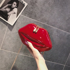 Lipstick Shaped Women's Shoulder Bag Mini Crossbody Lip Chain Bag