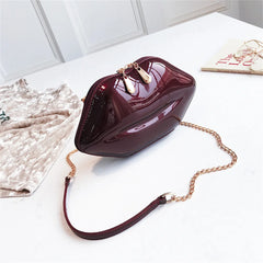 Lipstick Shaped Women's Shoulder Bag Mini Crossbody Lip Chain Bag