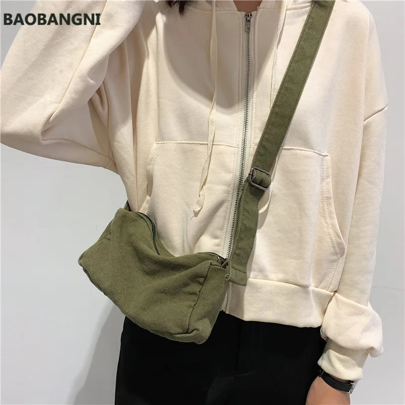 Mini Canvas Shoulder Bags for Women Girls Small Size Sling Crossbody