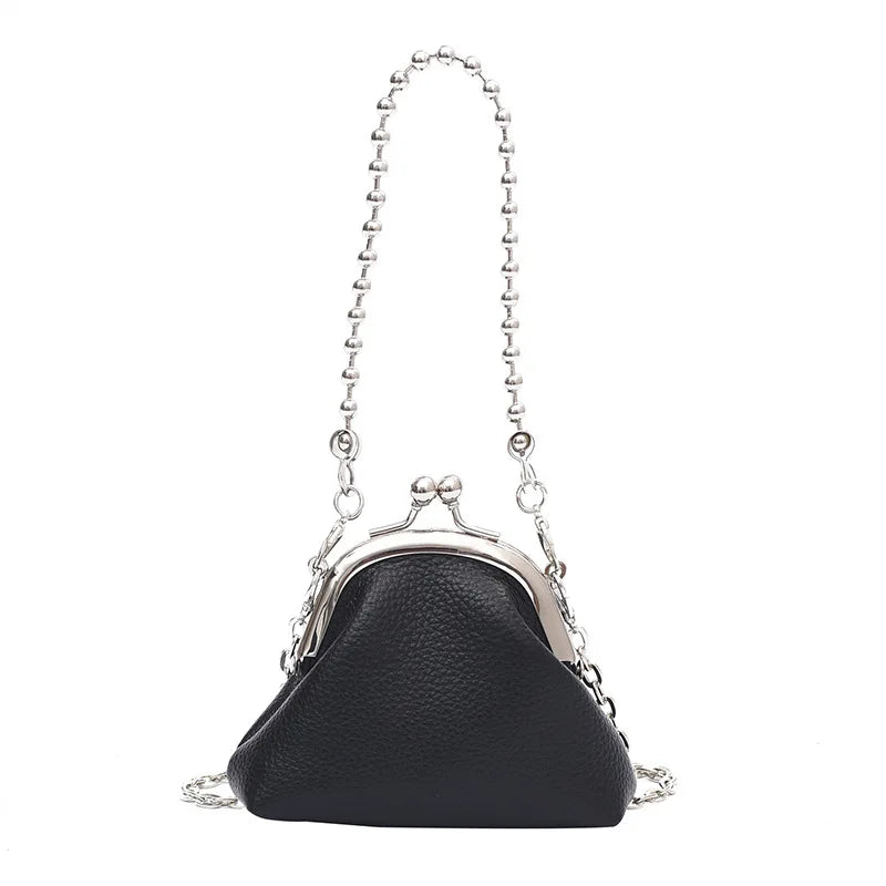 Mini Chains Clip Bag Women Shoulder Bag Small Kisslock Crossbody Bags
