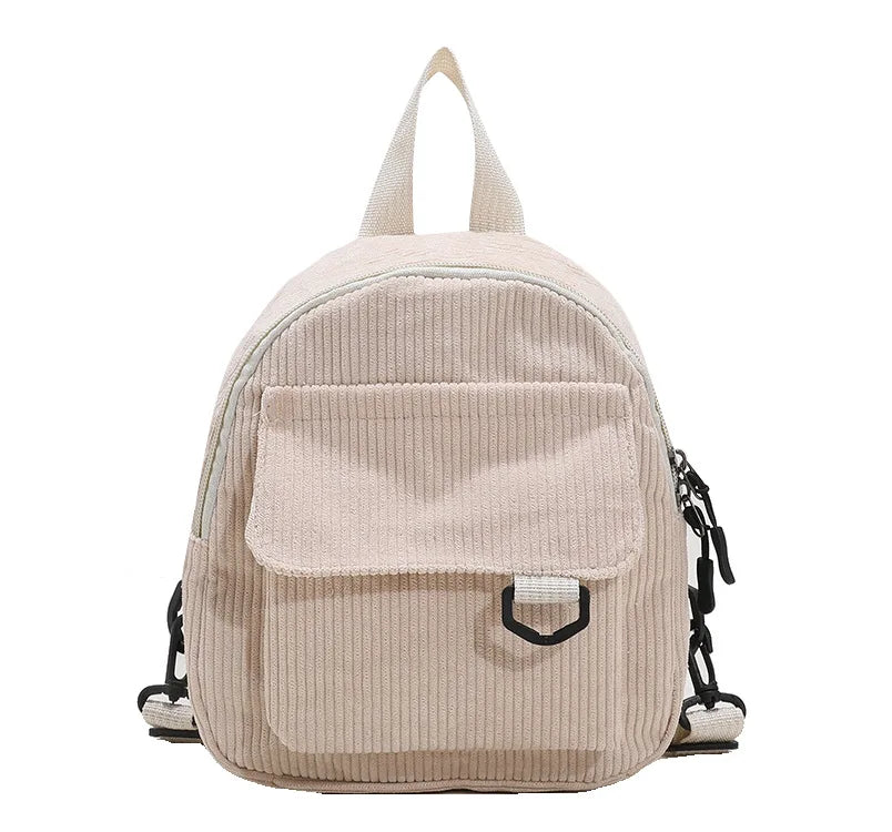Corduroy Backpack Women School Backpack Teen Girl Bag