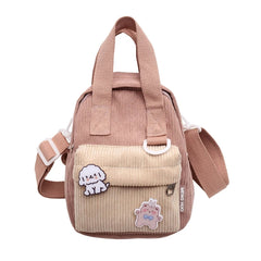 Corduroy Mini Crossbody Bag Solid Backpack Small Satchel Purse