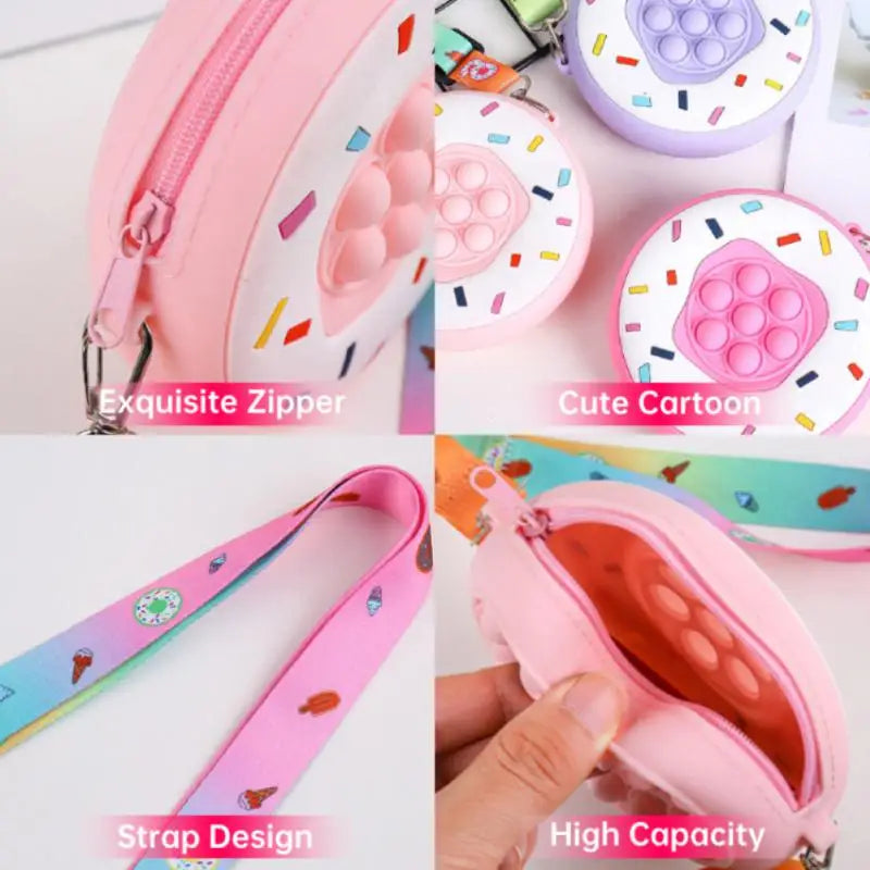 Mini Donut Silicon Bag Candy Water-proof Wallet for Kids Girls