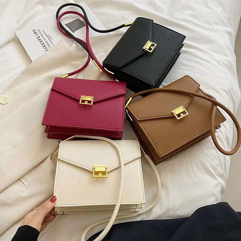 Double Layer Flap Bags Leather Handbag Female Crossbody Bag