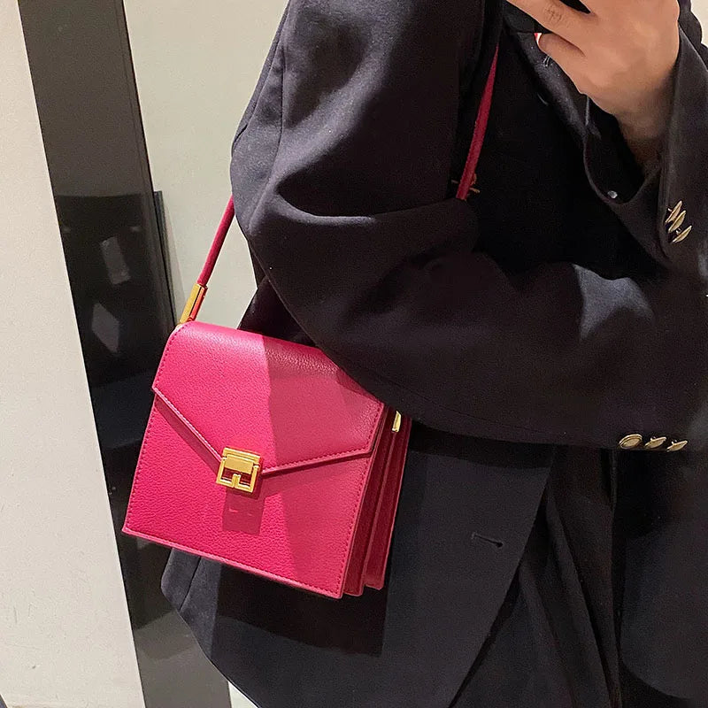 Double Layer Flap Bags Leather Handbag Female Crossbody Bag