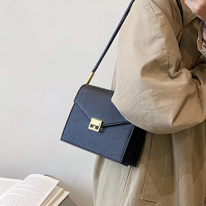 Double Layer Flap Bags Leather Handbag Female Crossbody Bag