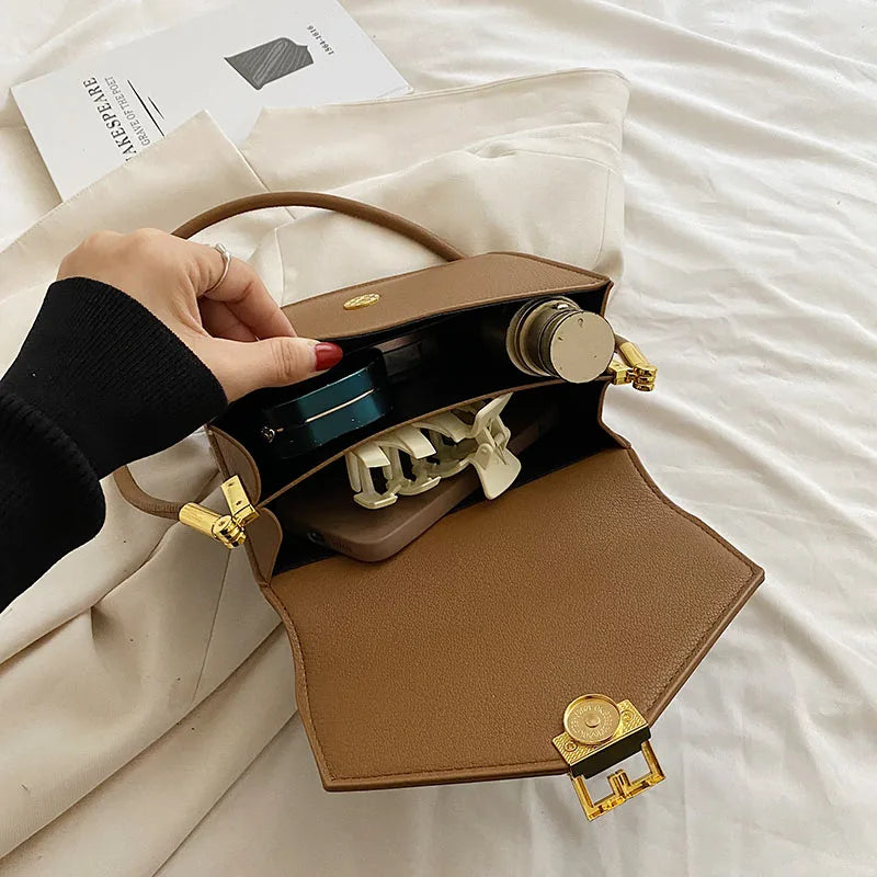 Double Layer Flap Bags Leather Handbag Female Crossbody Bag