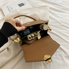 Double Layer Flap Bags Leather Handbag Female Crossbody Bag