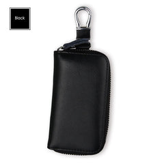 Mini Leather Zipper Key Holder Organizer Men Women