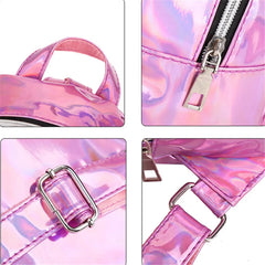 Silver Laser Backpack Women Youth Bag Teenage Girls School Bag